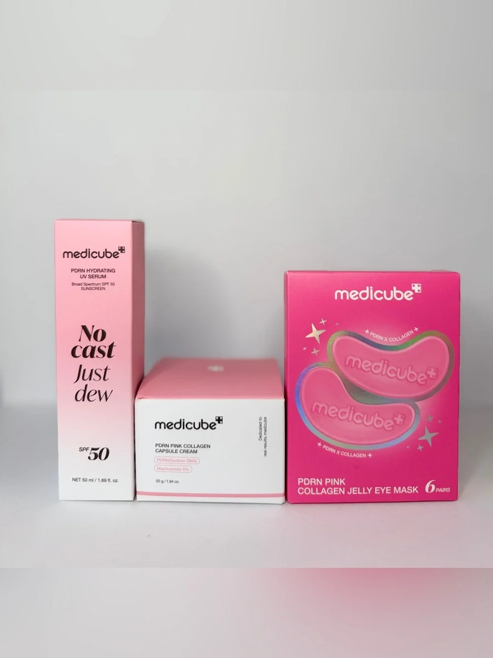 NEW Medicube PDRN Pink Collagen Skincare Bundle | SPF 50 UV Serum, Capsule Cream